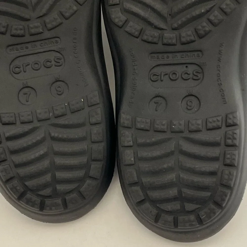 Crocs Unisex Black Baya Open‎ Toe Lightweight Slip On Slide Sandals Size 7/8